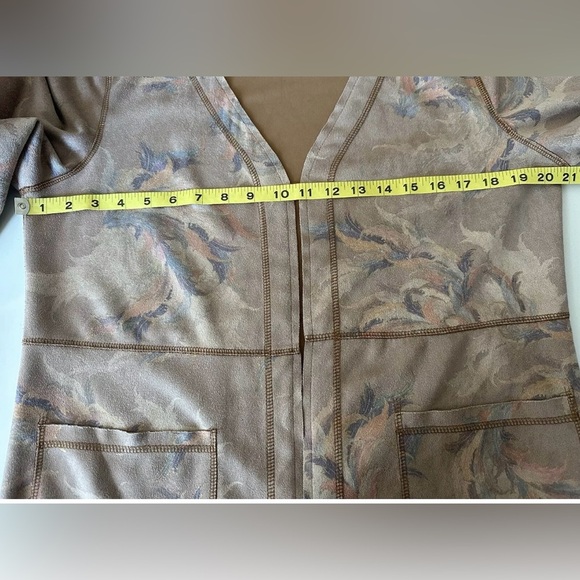 SOLITAIRE Anthropologie Vegan Suede Floral Dusty Rose Jacket Duster Size M - Picture 9 of 11